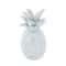 Silver Polystone Glam Pineapple Sculpture, 12" x 6" x 6"